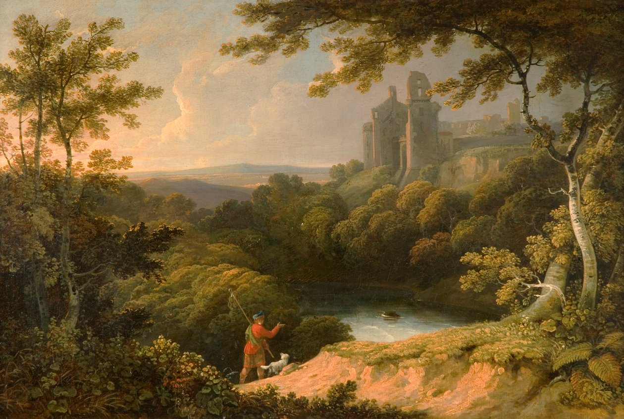 Ruïnes van Rosslyn Kasteel, Midlothian, 1810 door George Arnald