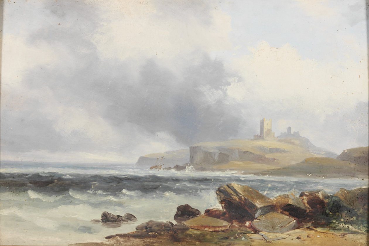 Kasteel Dunstanburgh door George Balmer
