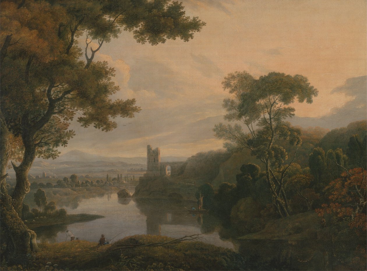 Rivierlandschap door George Barret
