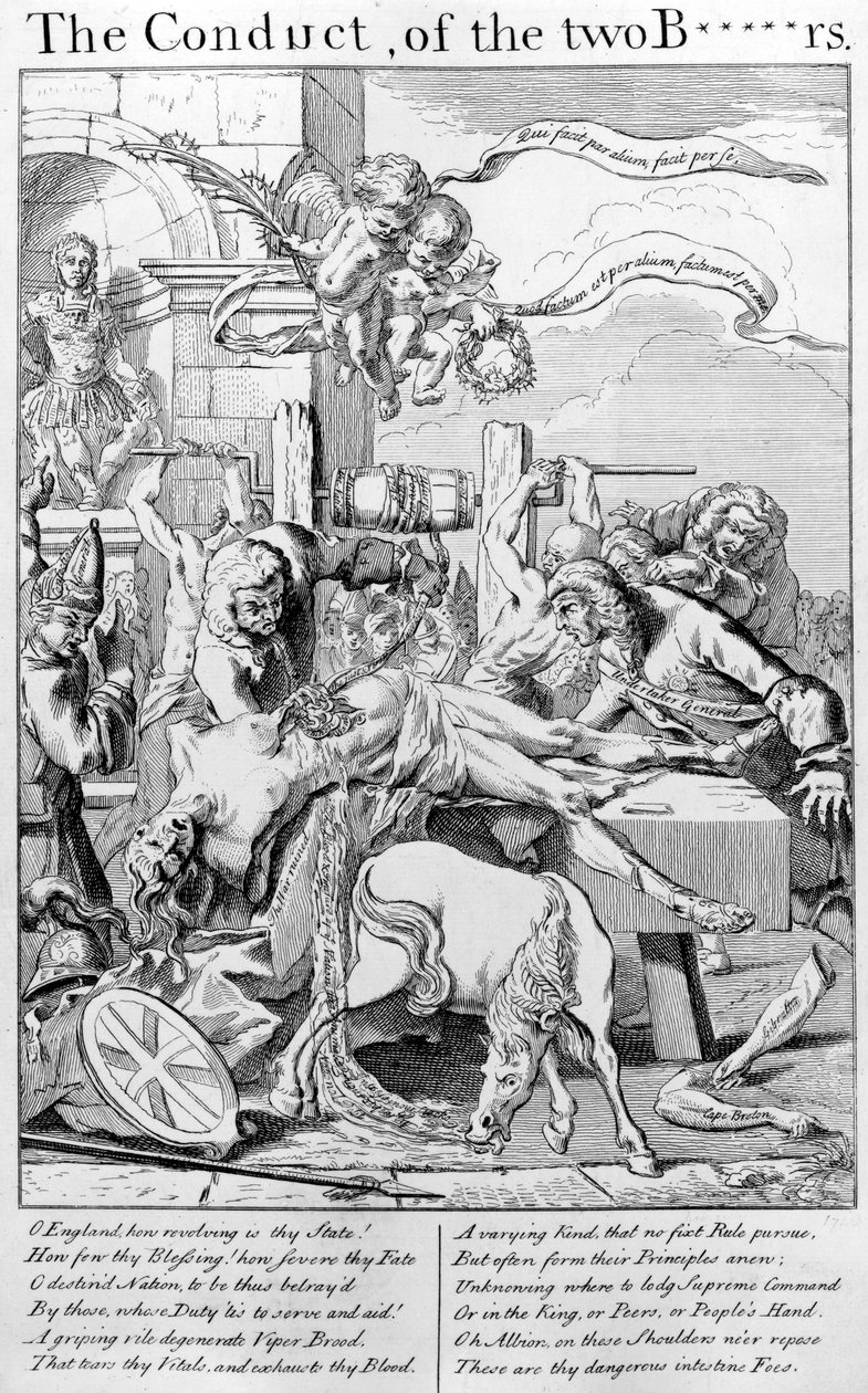 Het gedrag van de twee broers, 1749 door George Bickham