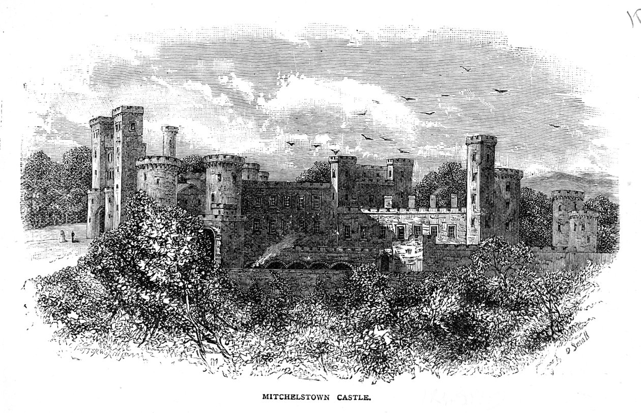 Mitchelstown Castle, gegraveerd door D. Small door George Butterworth