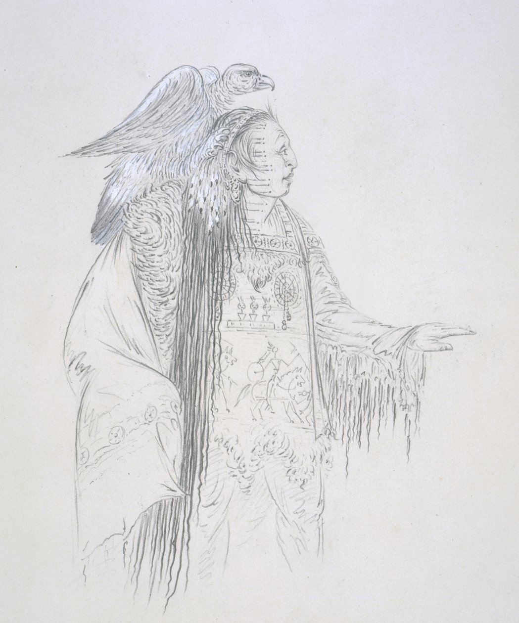 Pa-ris-ka-roo-pa (De Twee Kraaien) 1852 door George Catlin