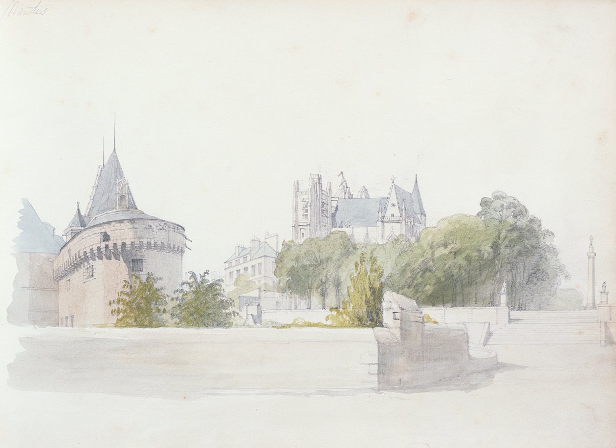 Uitzicht op Nantes door George Clarkson Stanfield