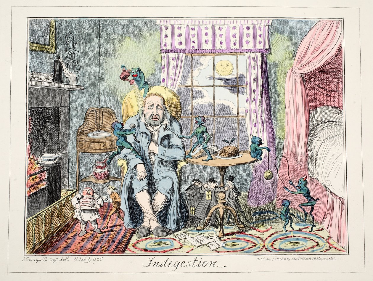 Indigestie, 1835 door George Cruikshank