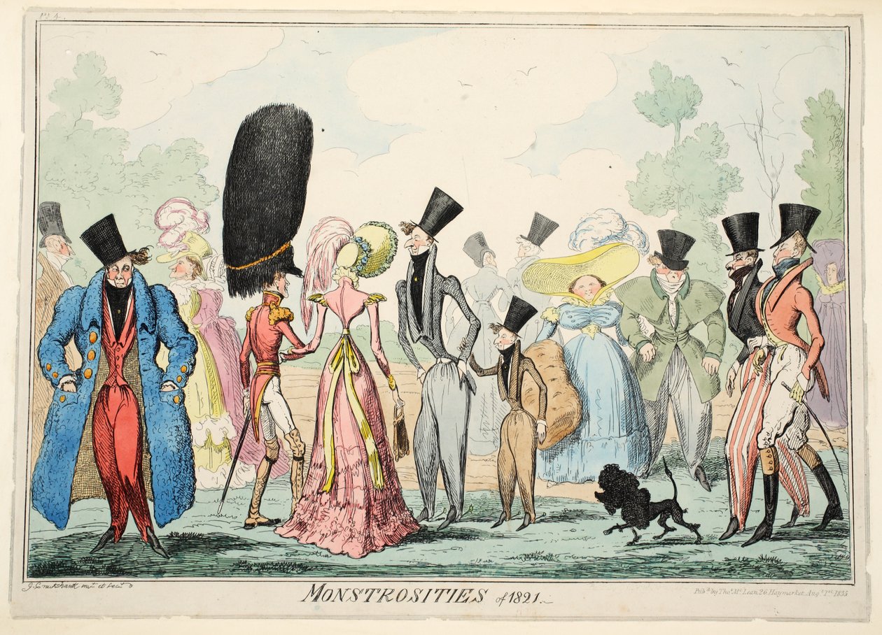 Monstrositeiten van 1821, uitgegeven 1835 door George Cruikshank