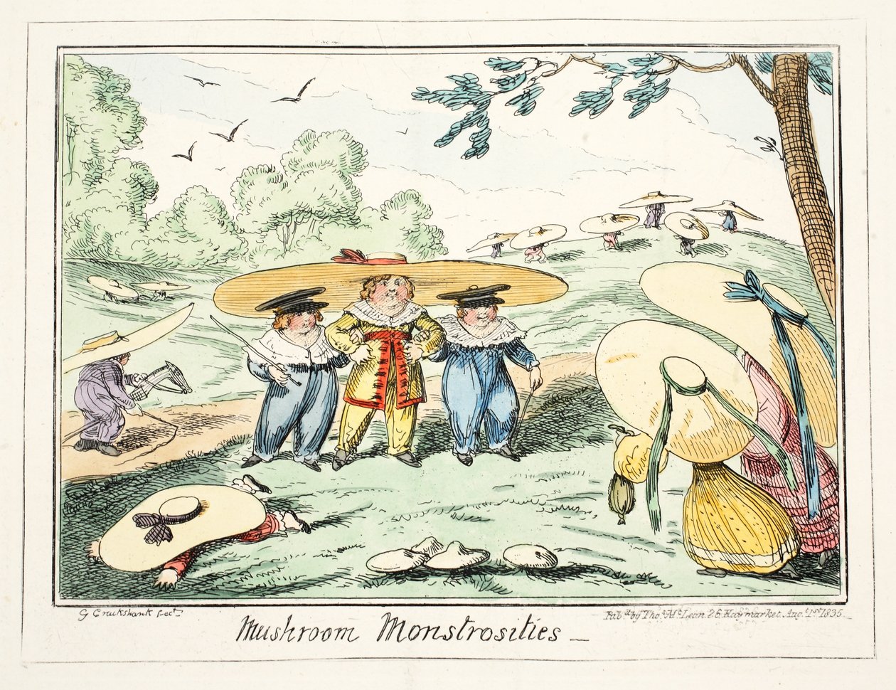Paddenstoel Monstrositeiten, uitgegeven 1835 door George Cruikshank