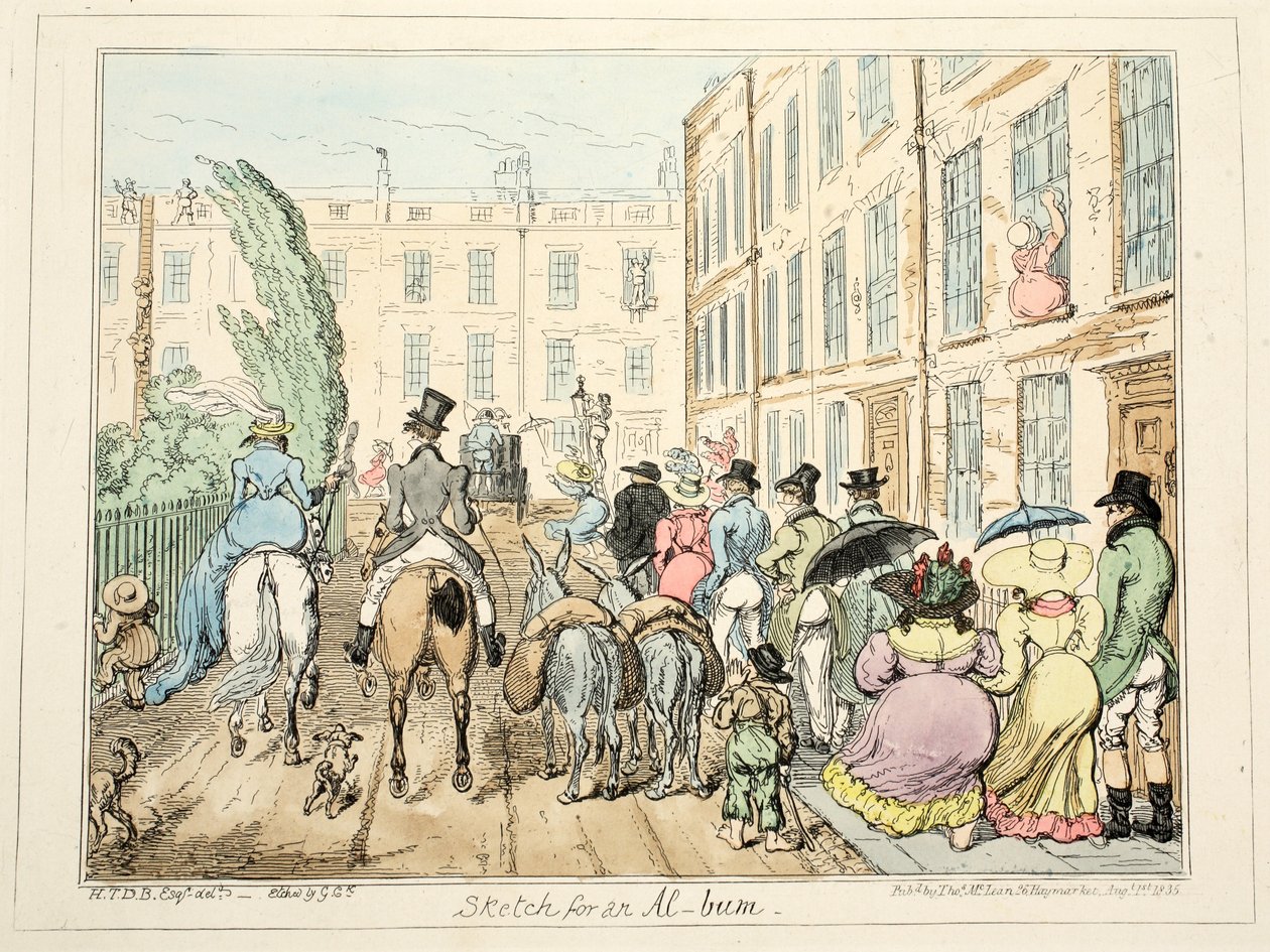 Schets voor een Album, uitgegeven 1835 (handgekleurde gravure) door George Cruikshank