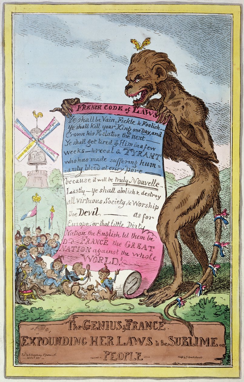 De Geest van Frankrijk, 4 april 1815 door George Cruikshank