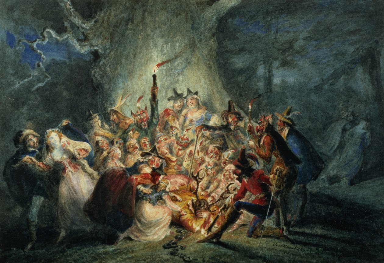 De vrolijke vrouwtjes van Windsor, Act V Scene 5 door George Cruikshank
