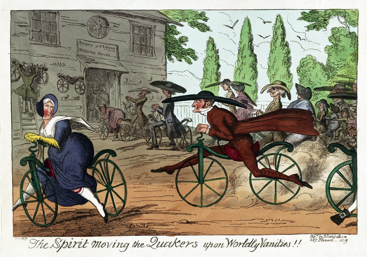 De Geest die de Quakers Beweegt bij Wereldse IJdelheden!!, gepubliceerd 1819 door George Cruikshank