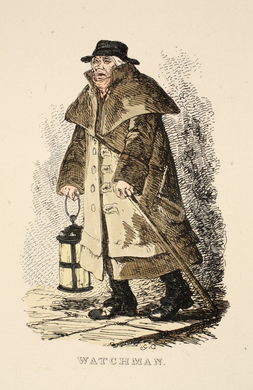 Wachter uit The Gentlemans Pocket Magazine, uitgegeven 1827 door George Cruikshank