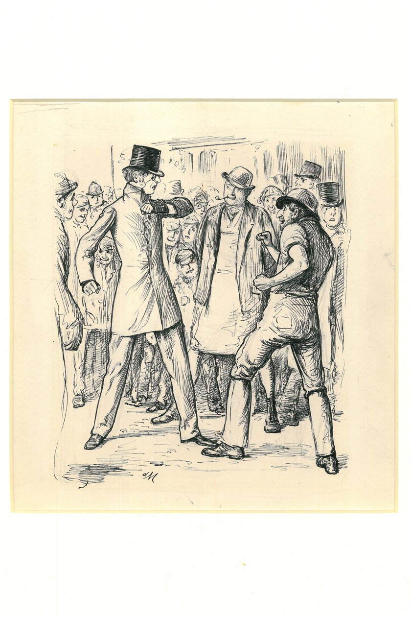 Ruzie op straat door George du Maurier
