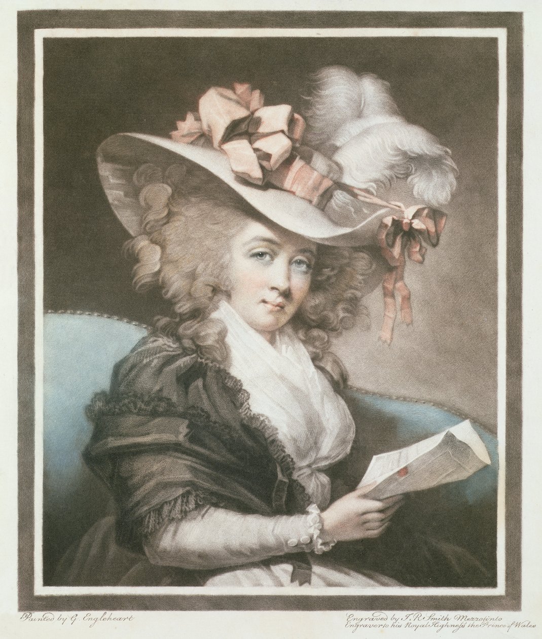 Mevr. Mills, gegraveerd en uitgegeven door John Raphael Smith, 1786 door George Engleheart