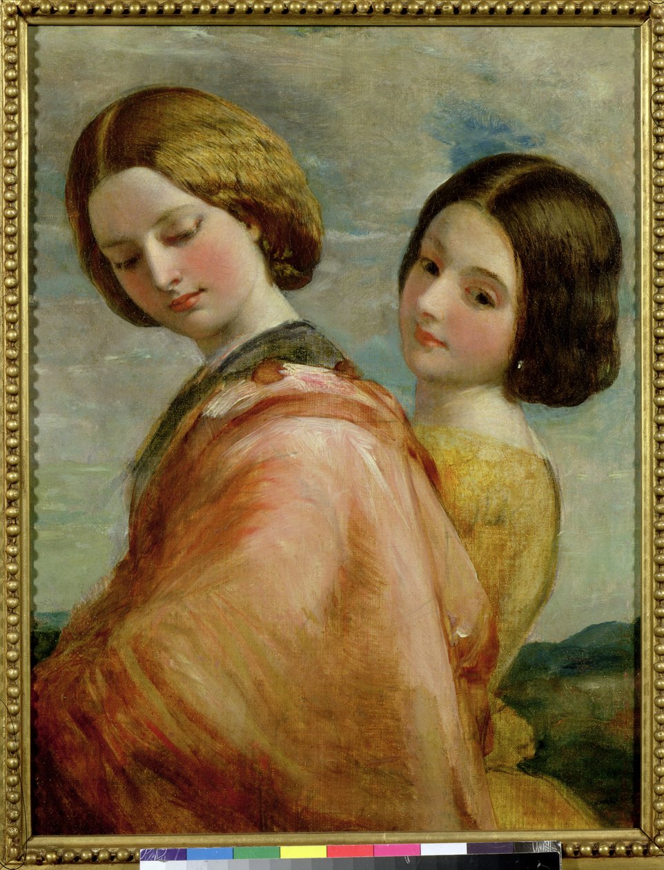 Twee jonge vrouwen wandelen door George Frederick Watts