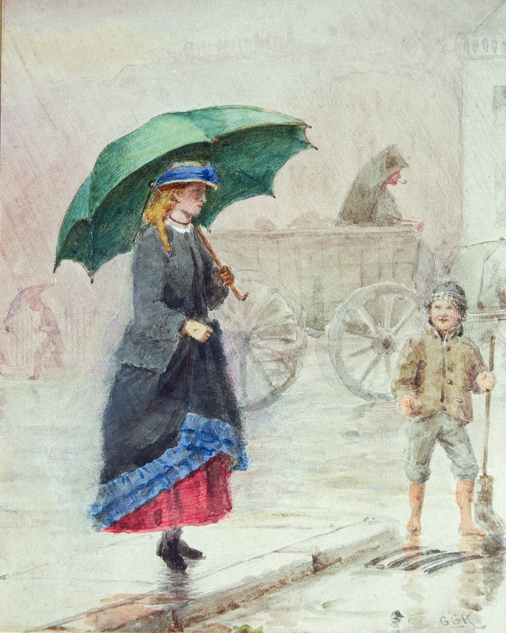 De Groene Paraplu door George Goodwin Kilburne