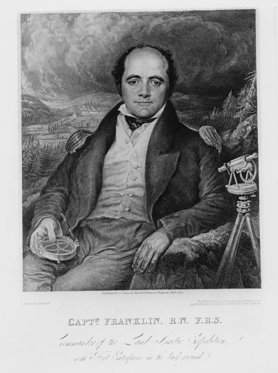 Portret van kapitein John Franklin (1786-1847) gegraveerd door Frederick Christian Lewis (1779-56) 1824 door George Robert Lewis