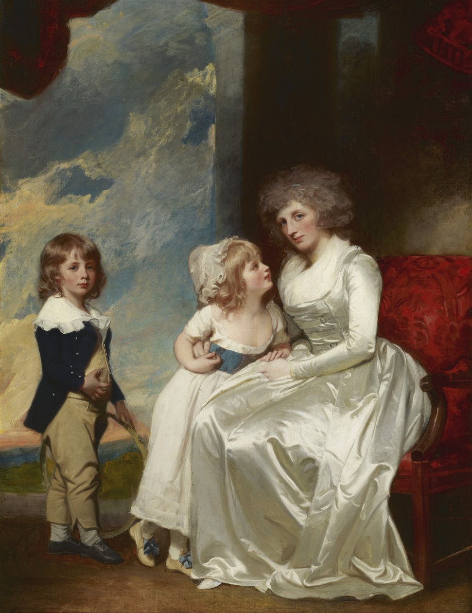 Henrietta, gravin van Warwick, en haar kinderen door George Romney