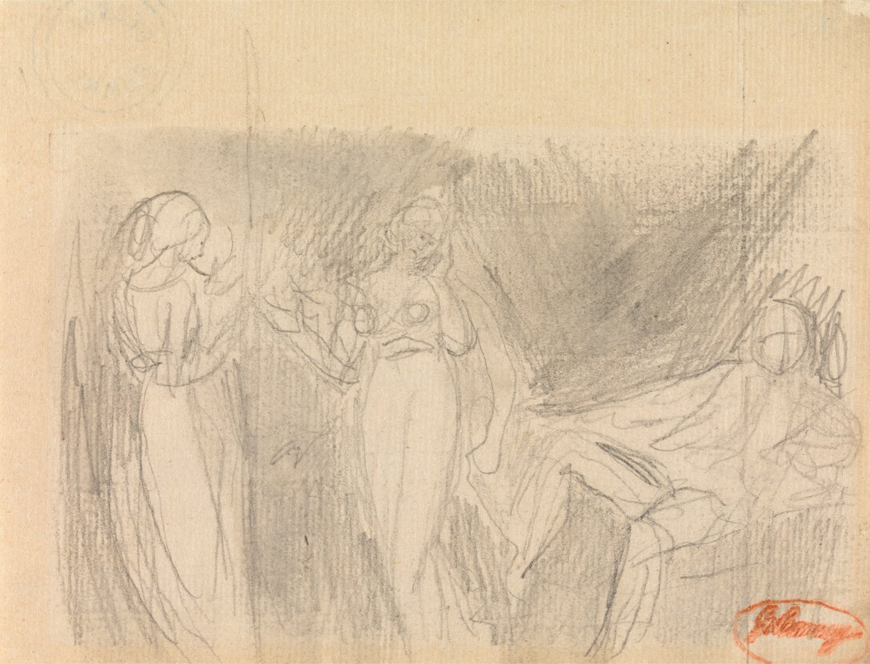 Dames in afwachting door George Romney