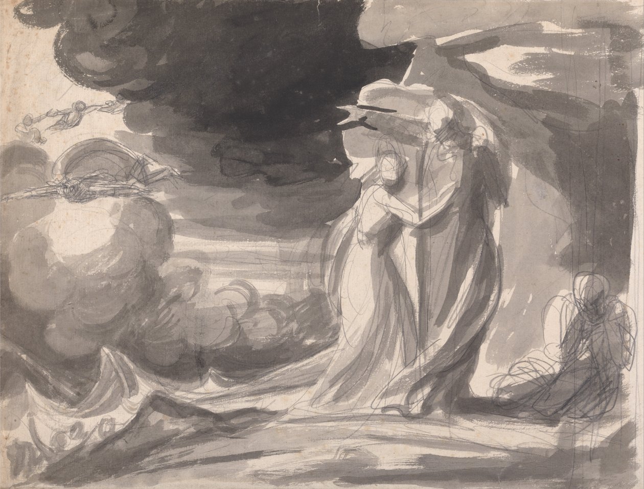 Miranda, Prospero en Caliban - De storm door George Romney