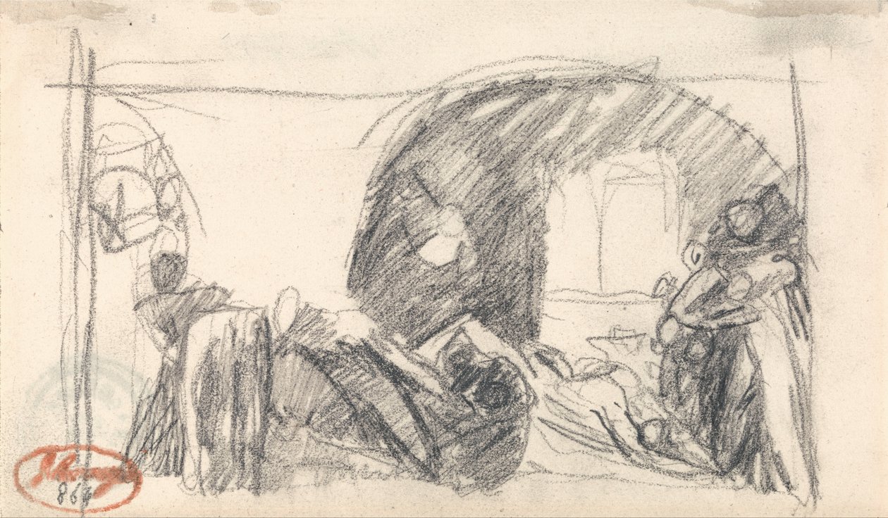 Gevangenisscène door George Romney