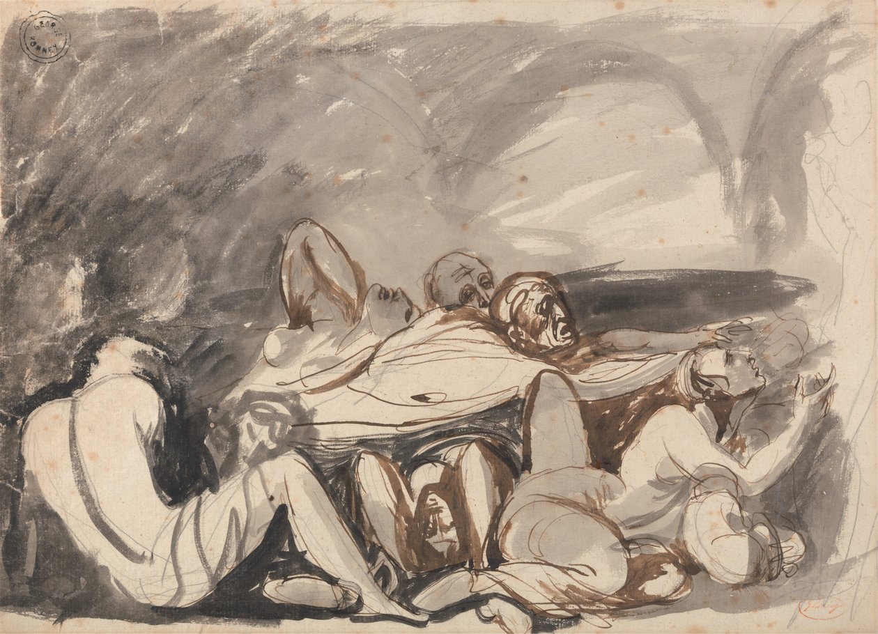 Gevangenisscène door George Romney