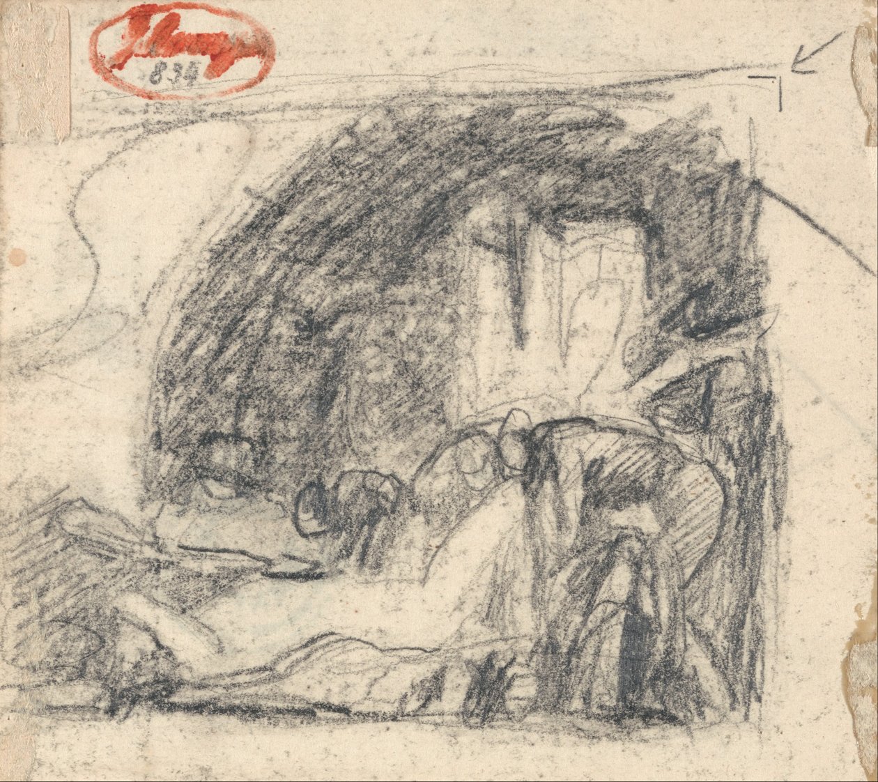Gevangenisscène door George Romney