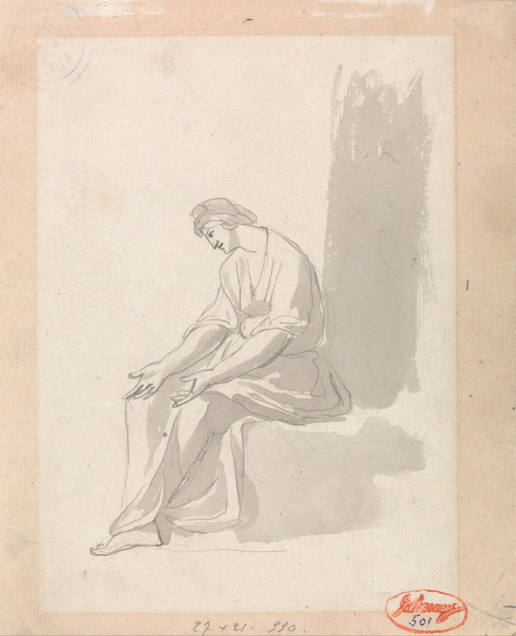 Zittende Vrouw door George Romney