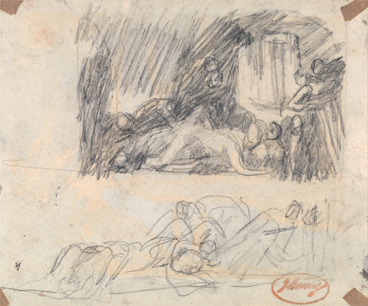 Schets voor Howard Scene door George Romney