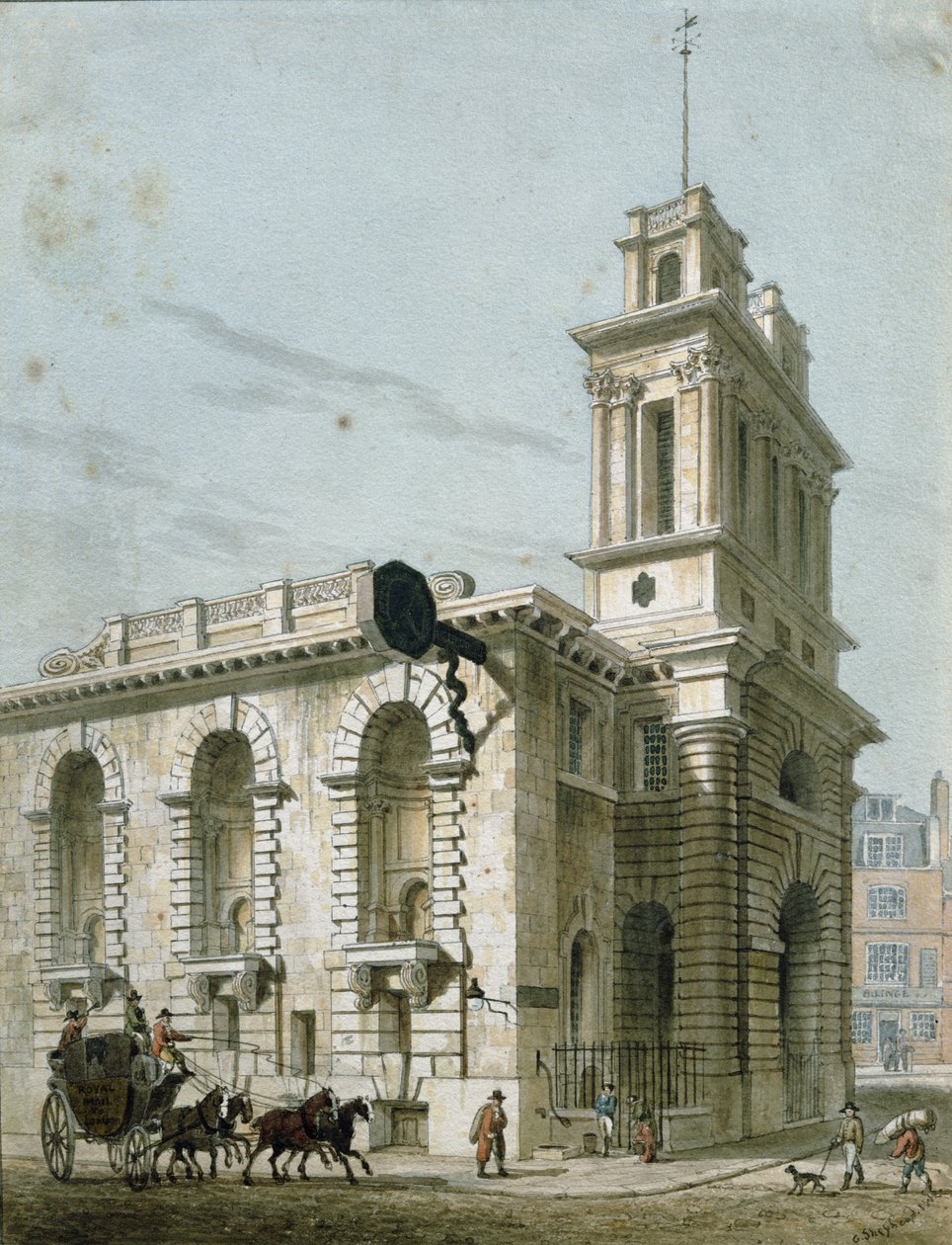 St. Mary Woolnoth: Lombardstraat door George Shepherd
