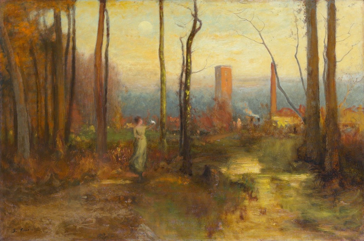 De molenbeek, Montclair, New Jersey, ca. 1888 door George Inness