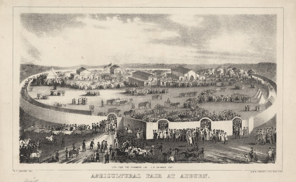 Landbouwbeurs in Auburn, litho door G. und W. Endicott, 1844 door George T. Sanford