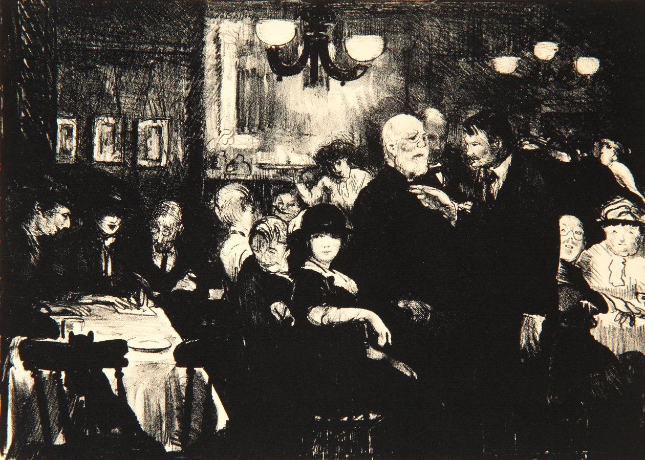Avond van kunstenaars, 1916 door George Wesley Bellows