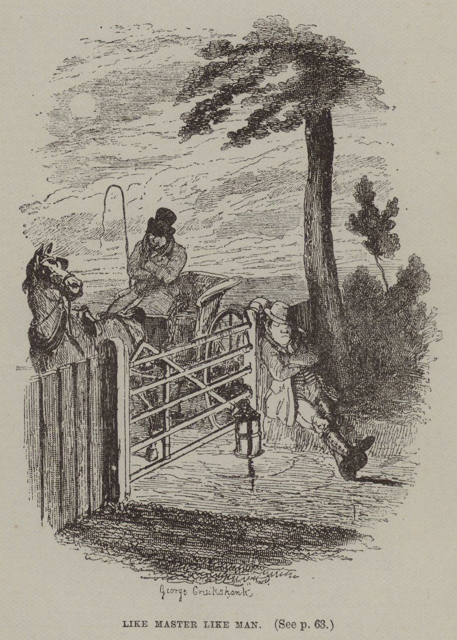 Zo meester zo knecht (gravure) door George (after) Cruikshank