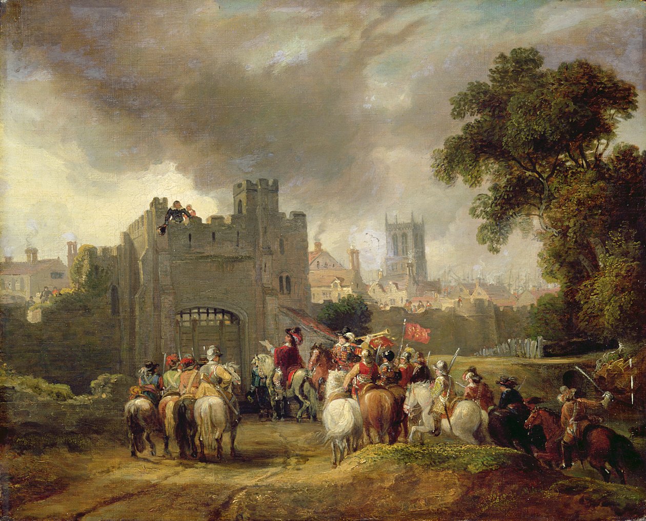 Karel I (1600-49) voor Hull door George Arnald