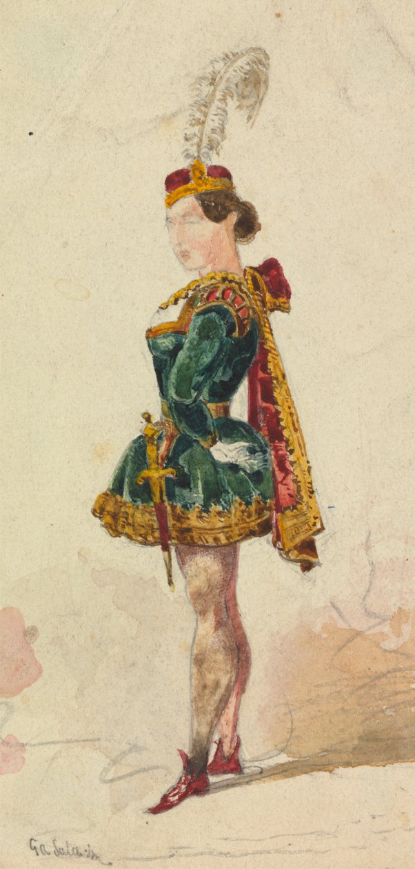 Vrouw in kostuum door George Augustus Sala