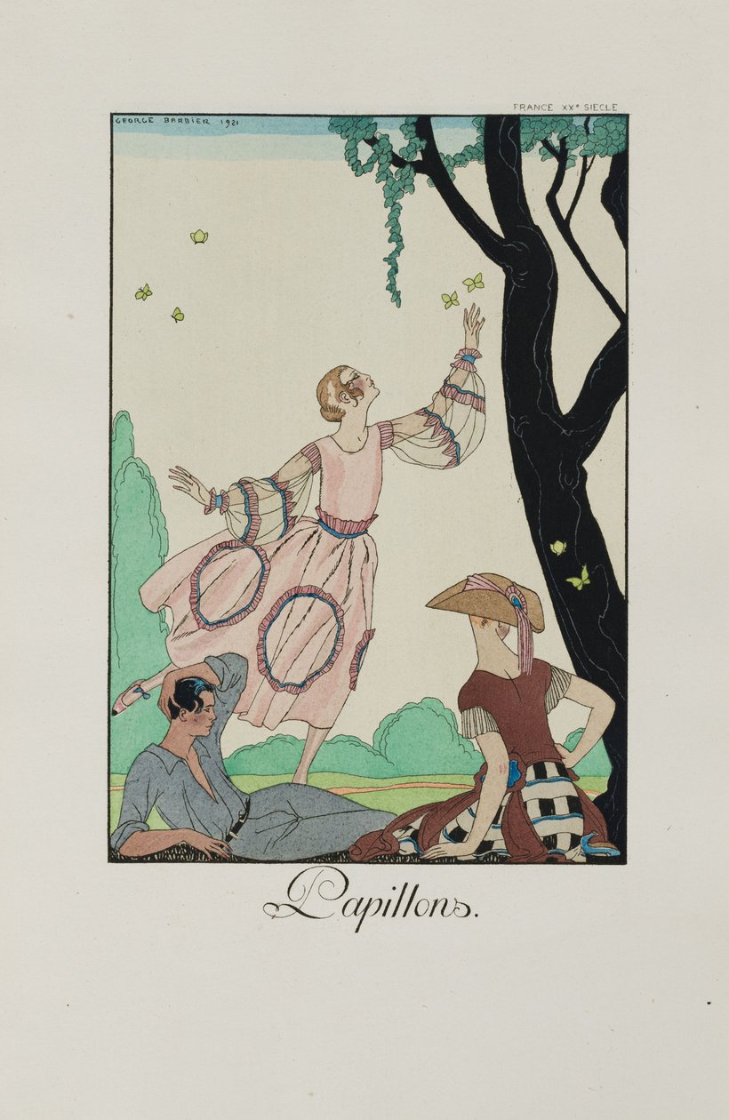 Falbalas et fanfreluches: Papillons, 1921 door George Barbier