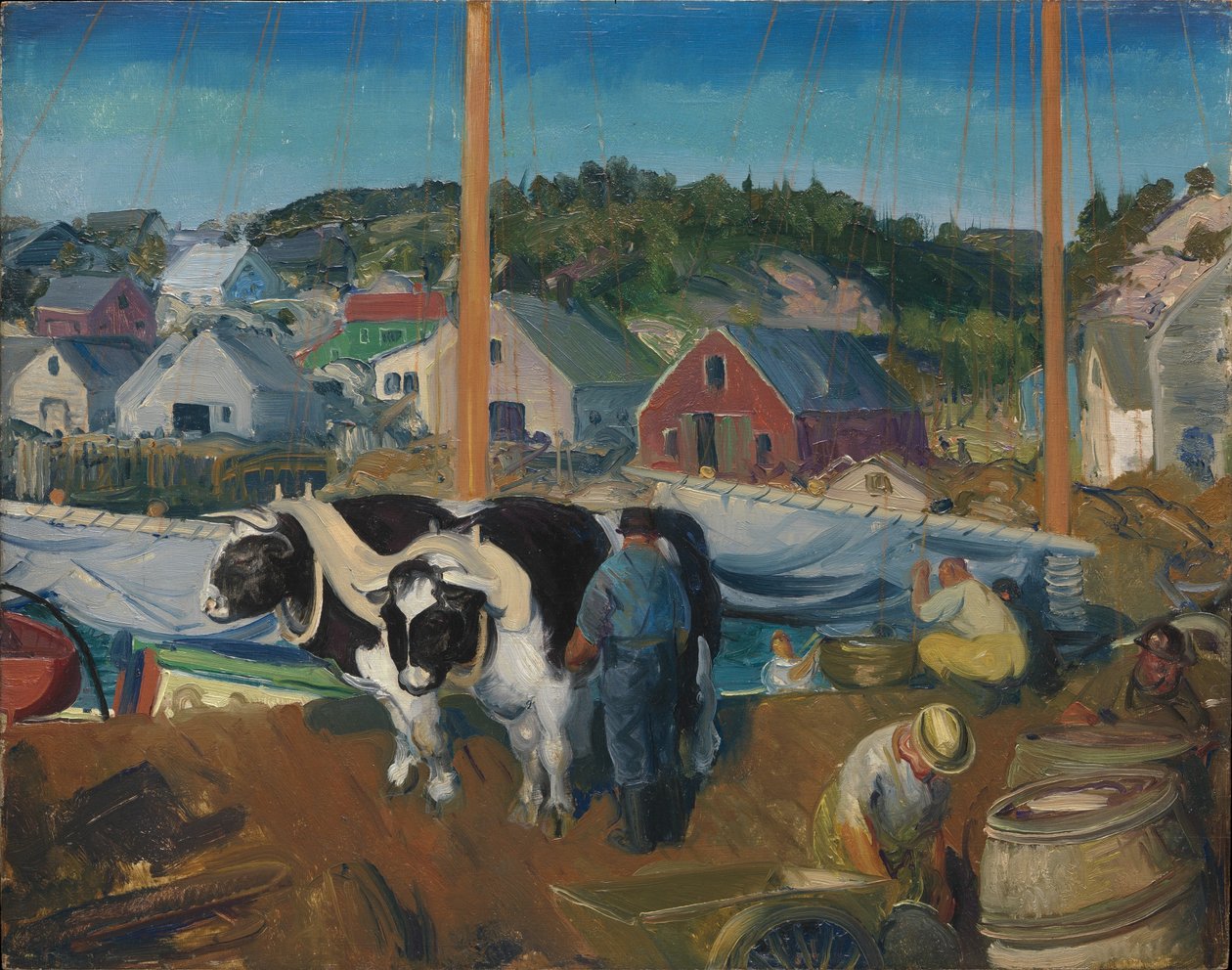 Ossenploeg, Werf bij Matinicus door George Bellows