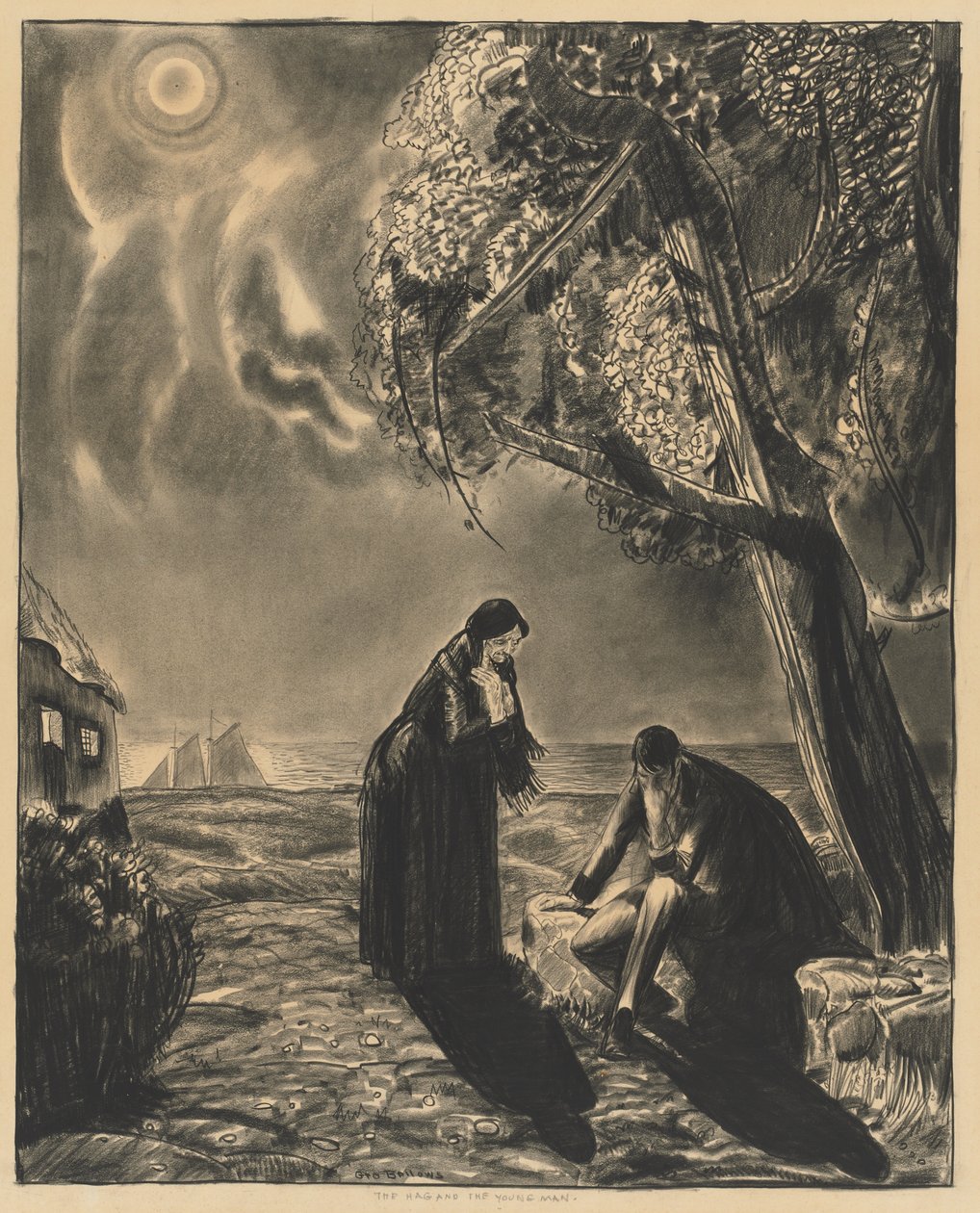 De Heks en de Jonge Man door George Bellows