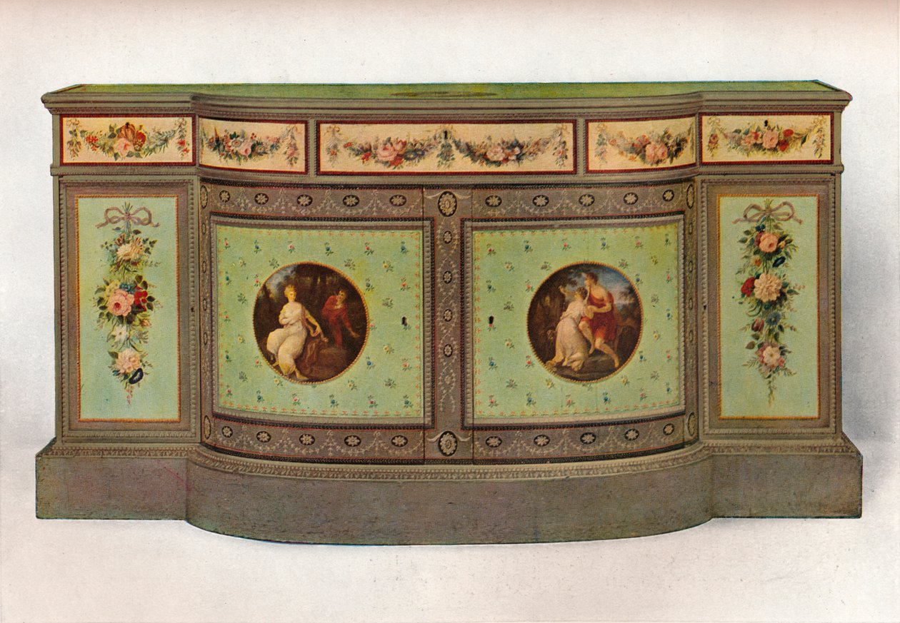 Secretaire commode, ca. 1785 door George Brookshaw