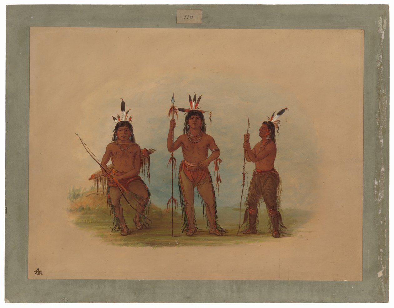 Alaeutische Hoofdman en Twee Krijgers door George Catlin