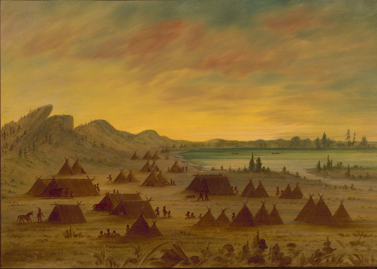 Een Apachee Dorp, 1855-1869 door George Catlin