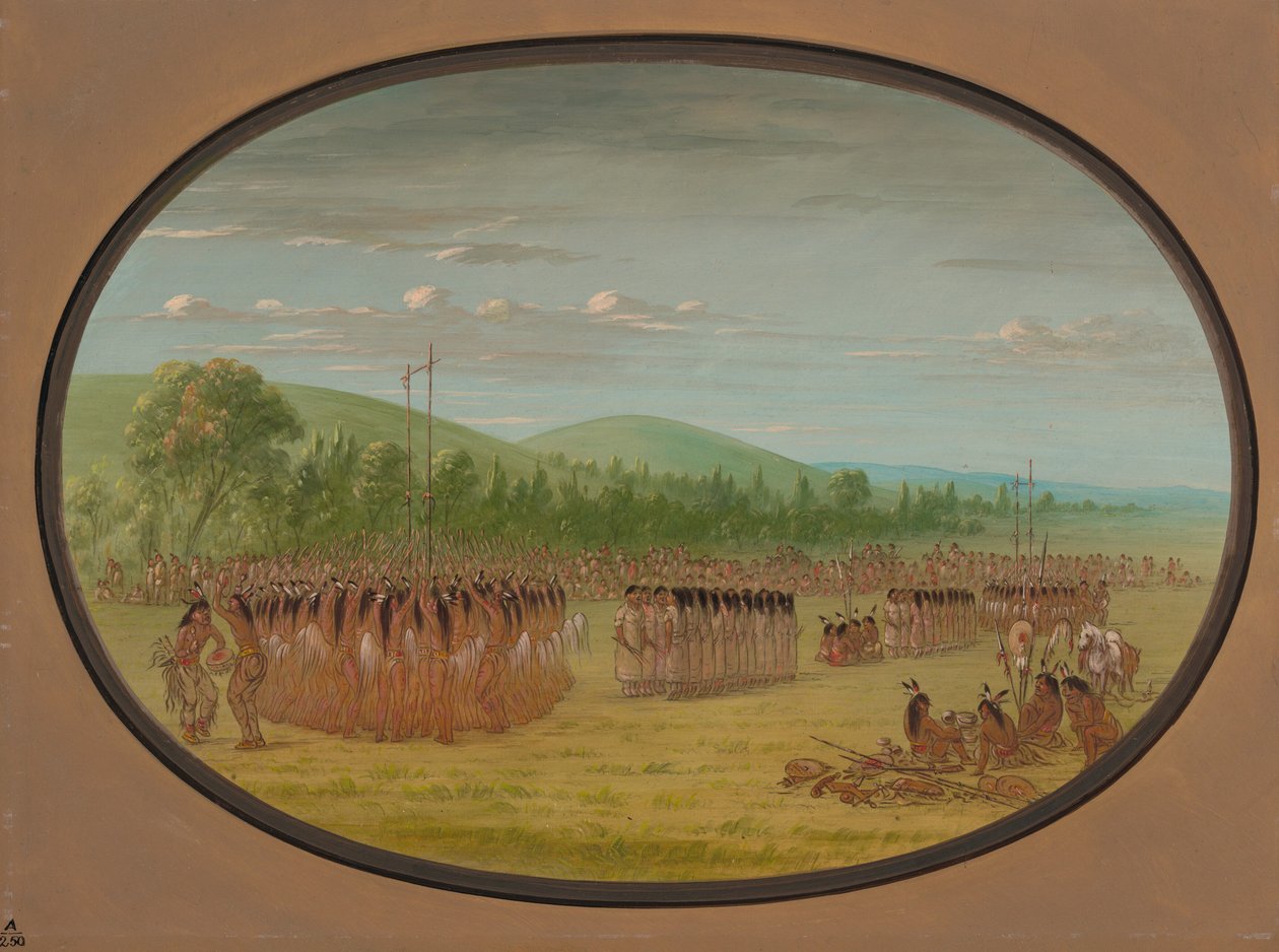 Balspel Dans - Choctaw, 1861-1869 door George Catlin