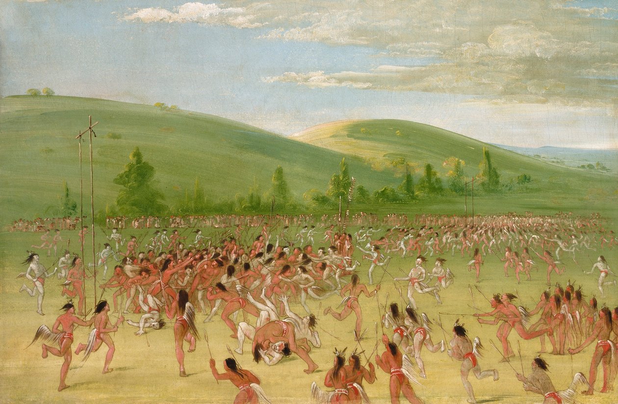 Balspel van de Choctaw-bal omhoog door George Catlin