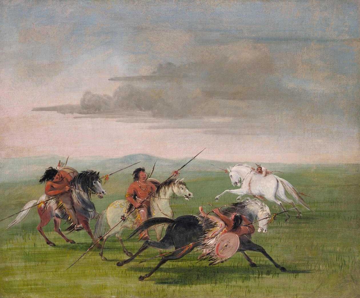 Comanche ruiterprestaties door George Catlin