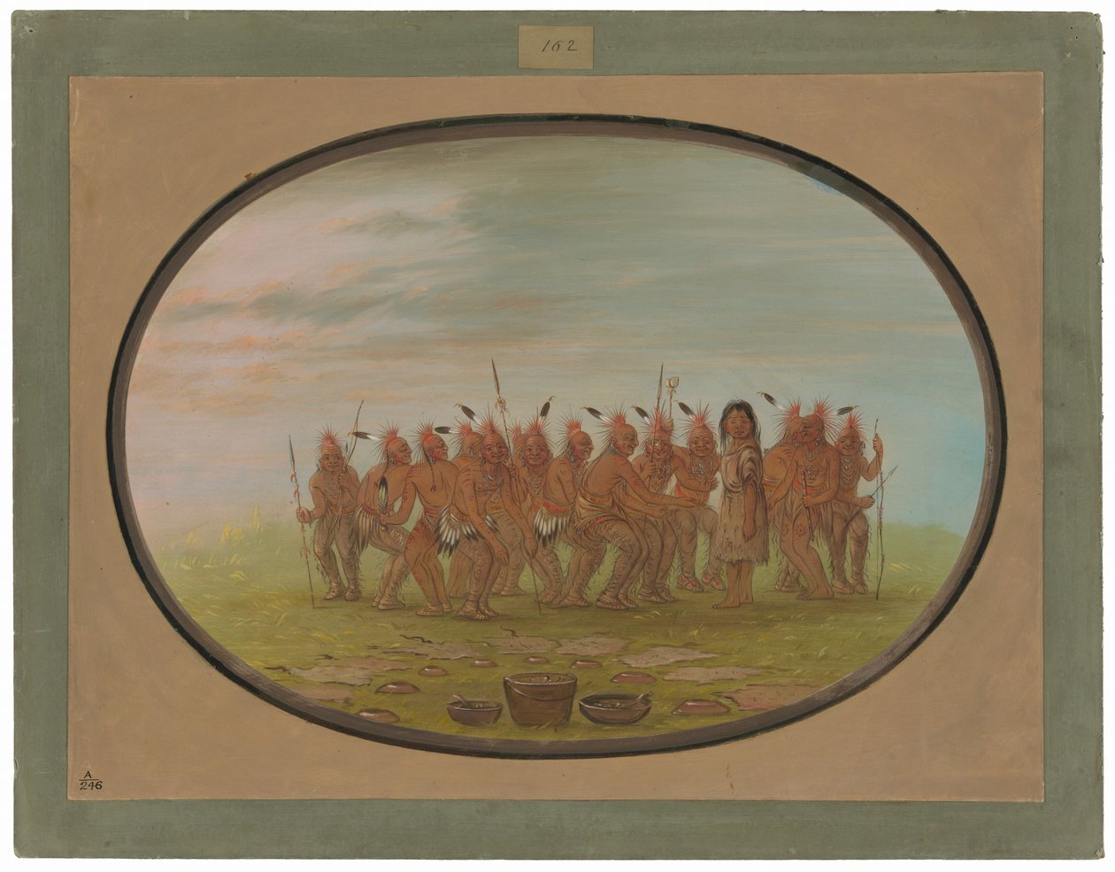 Dans naar de Berdache - Saukie door George Catlin