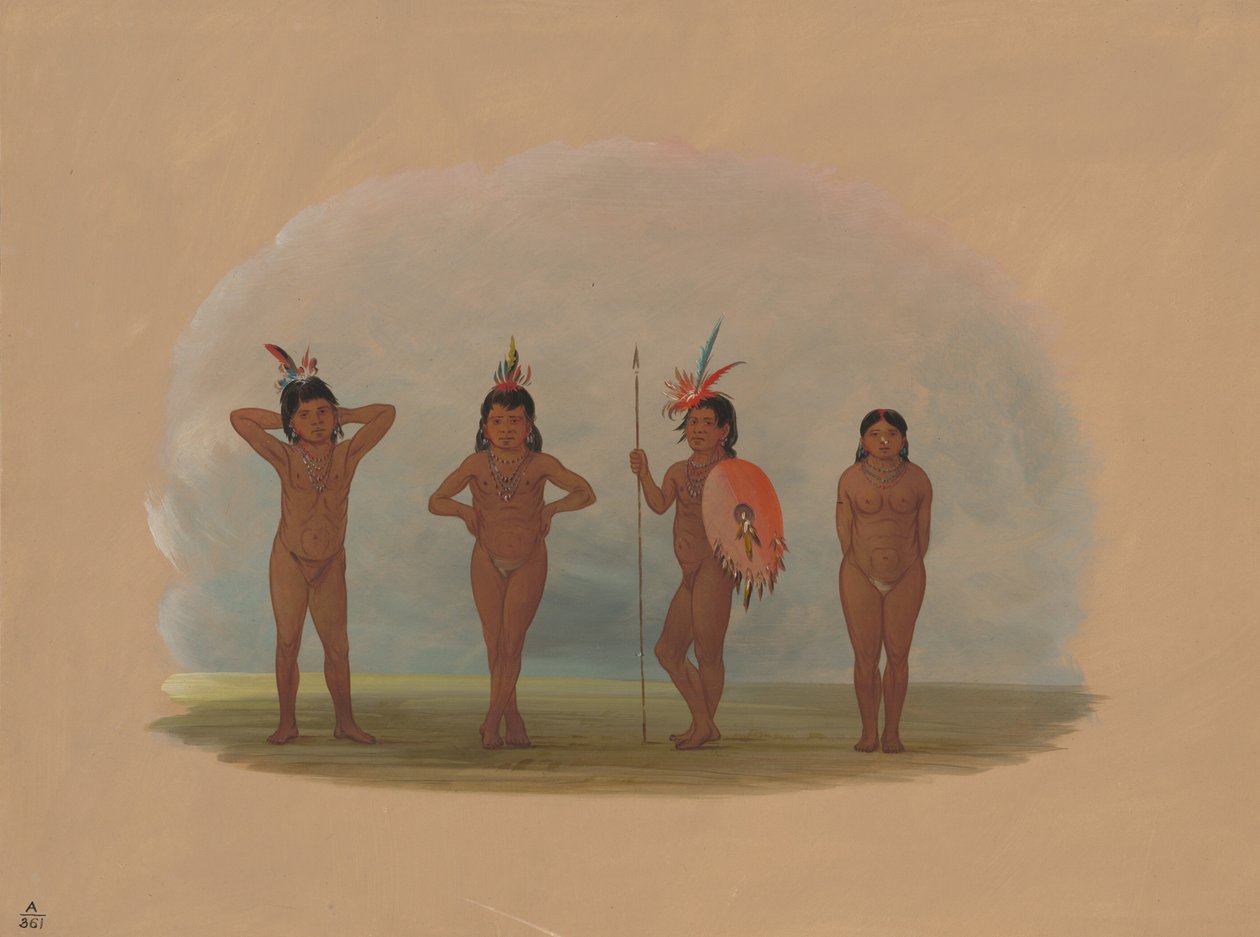 Vier Zurumati Kinderen, 18541869 door George Catlin