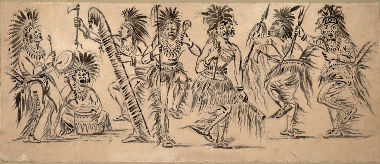 Indiase dansers door George Catlin