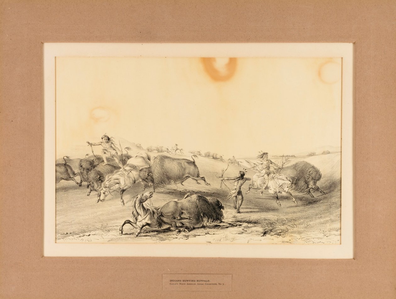 Indianen jagen op buffels - nr. 7 door George Catlin