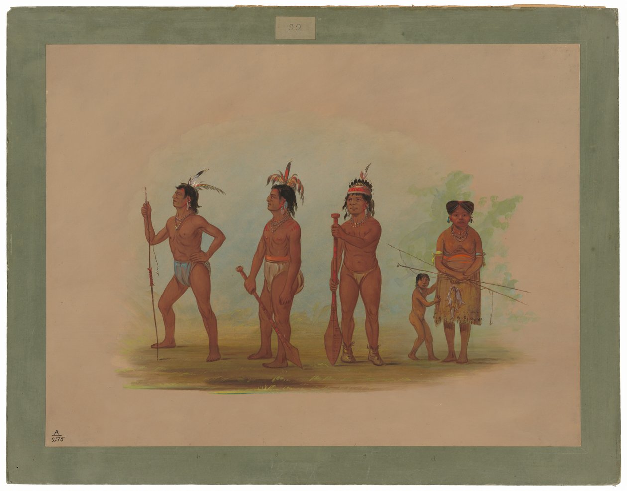 Klatsop Indianen door George Catlin