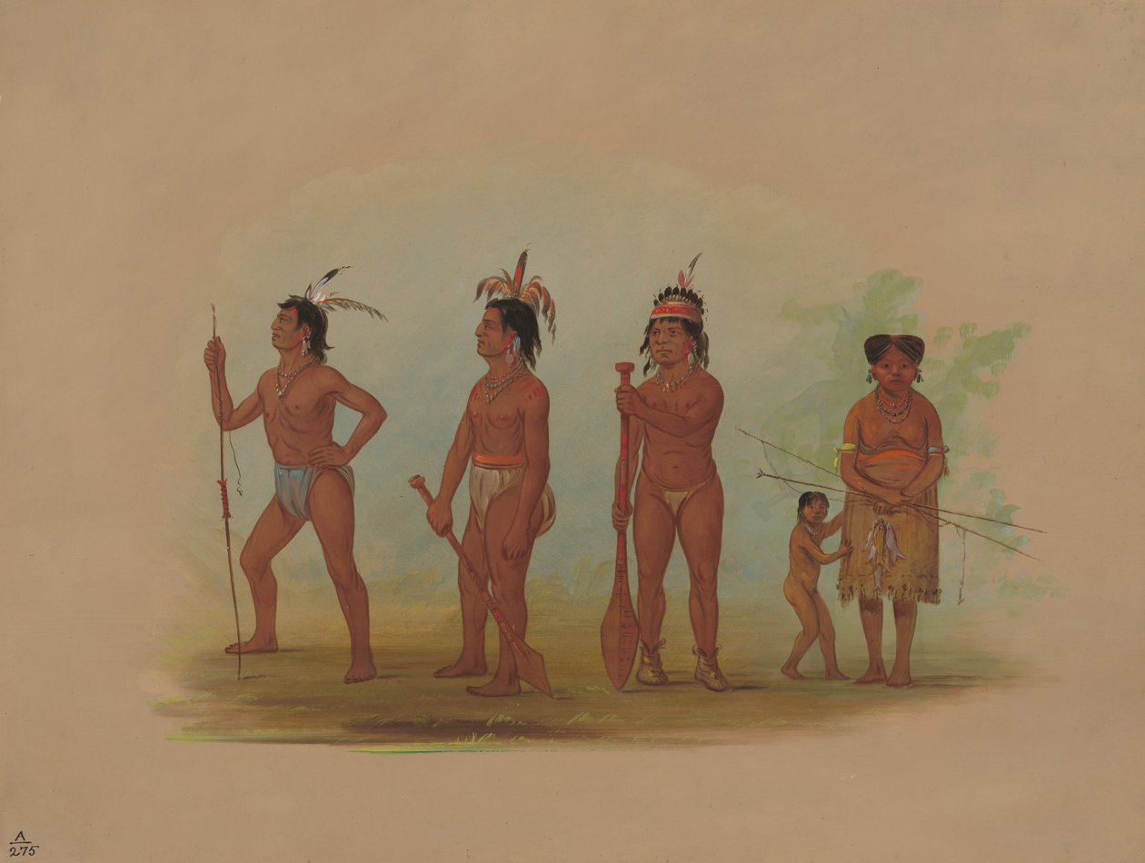 Klatsop Indianen, 1855-1869 door George Catlin